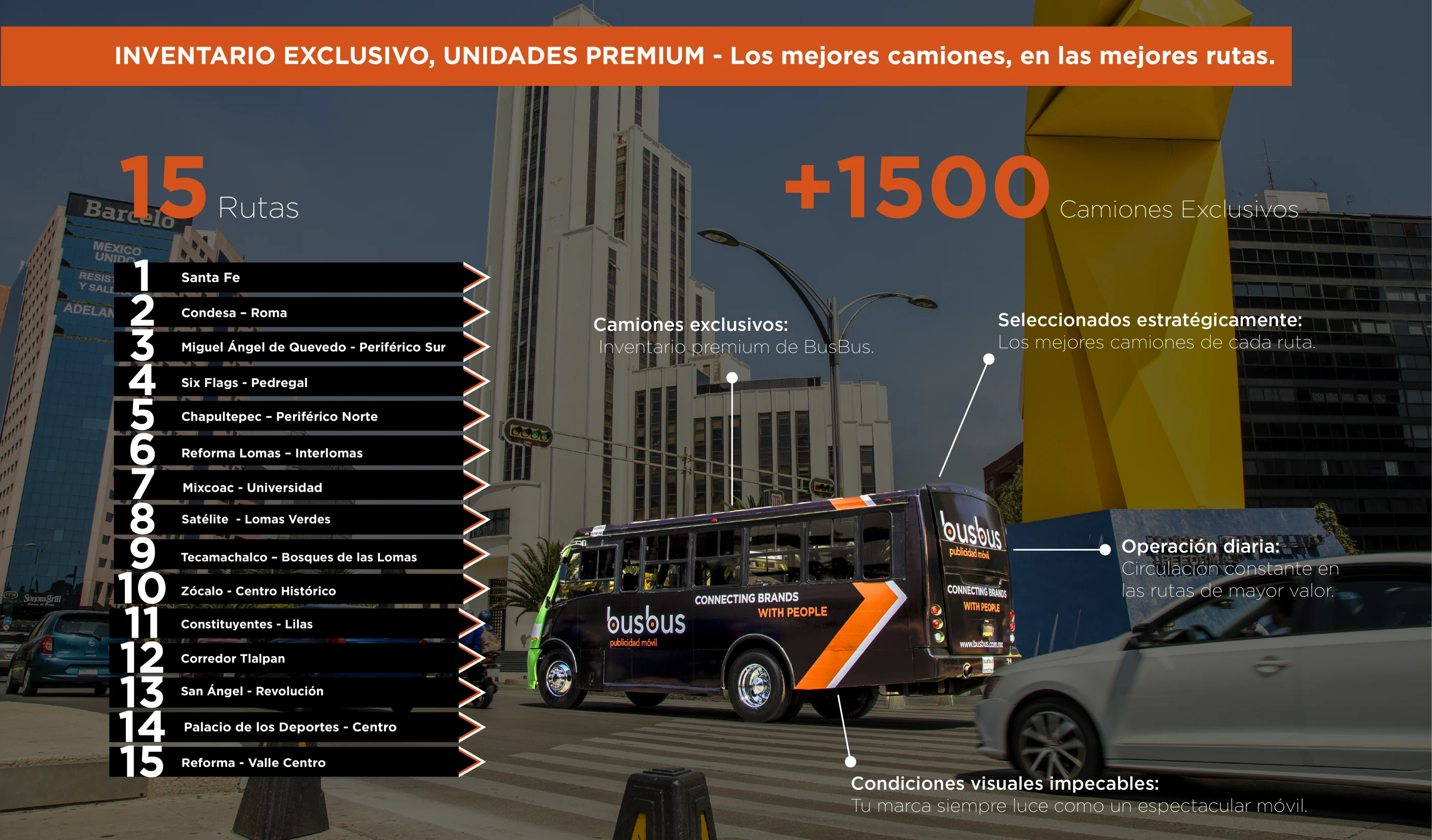 Unidades exclusivas BusBus — publicidad en autobuses urbanos