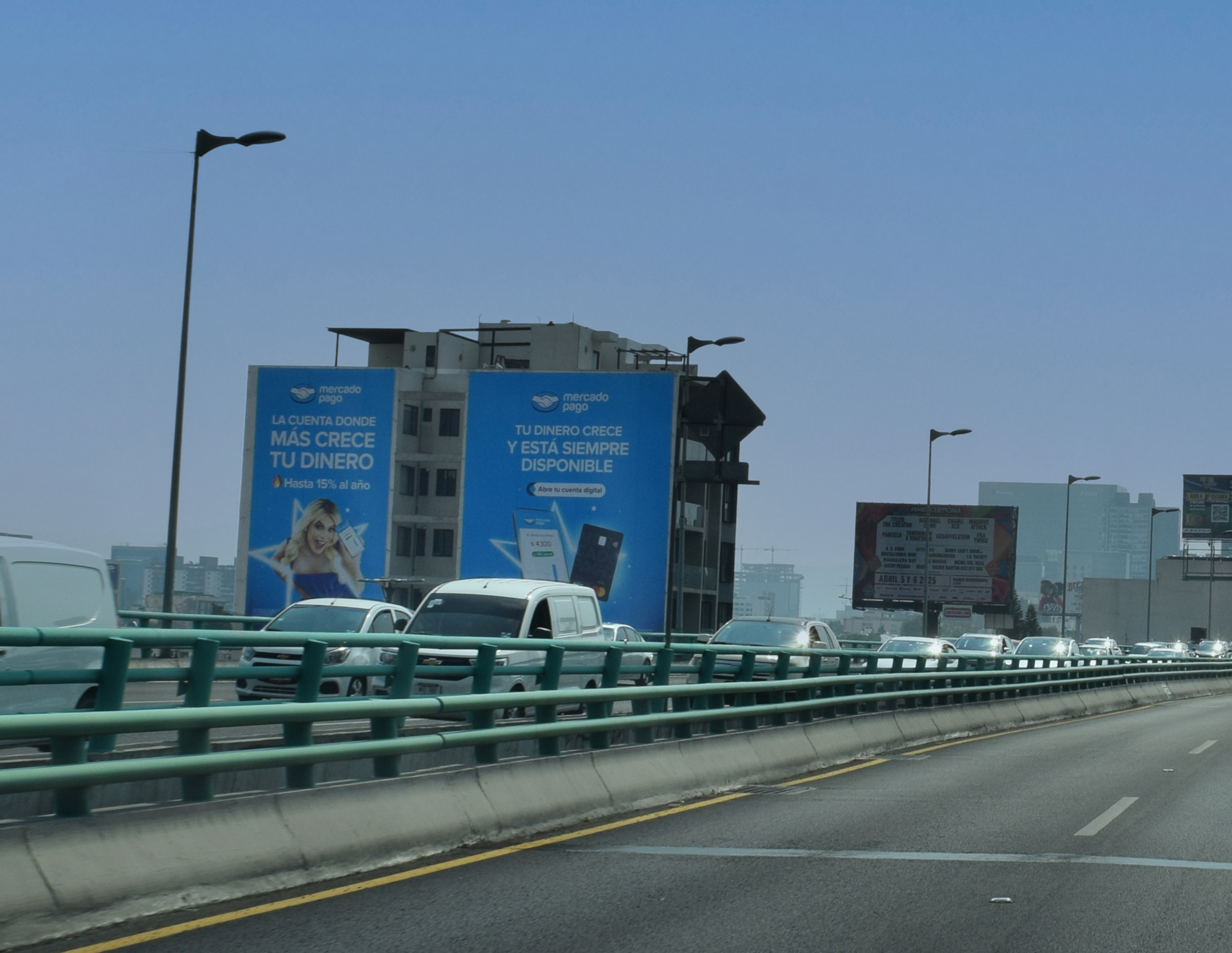 Advertising wall on a main city avenue