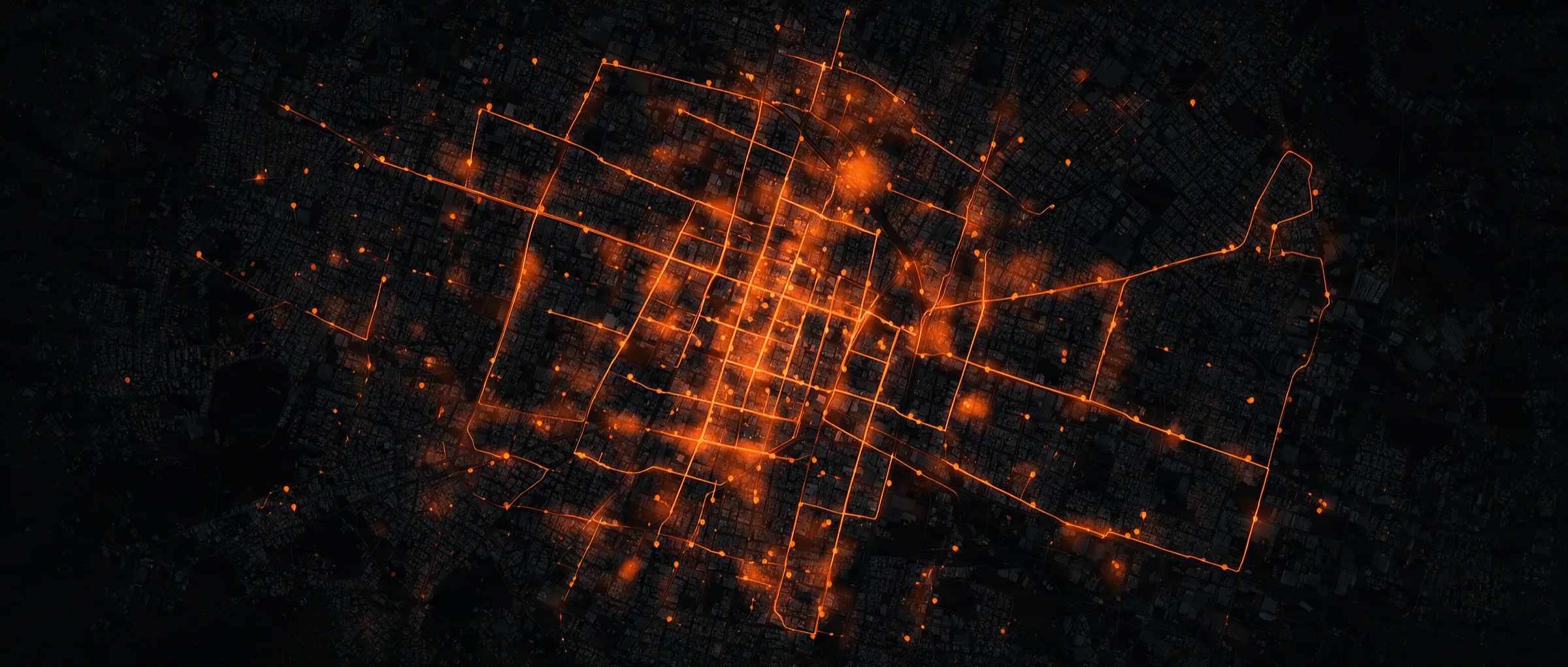 Visualization of GPS routes and delivery density by area for BusBus last-mile units